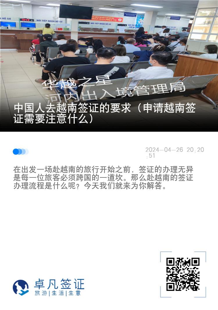 中國人去越南簽證的要求（申請越南簽證需要注意什么）