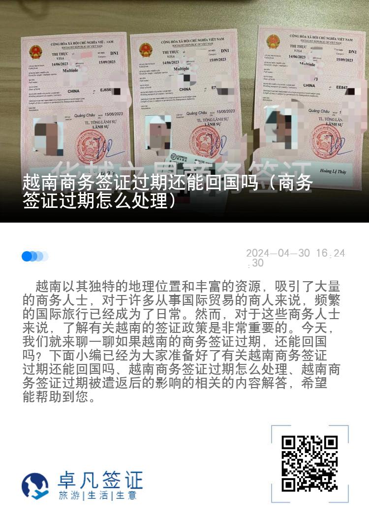 越南商務簽證過期還能回國嗎（商務簽證過期怎么處理）