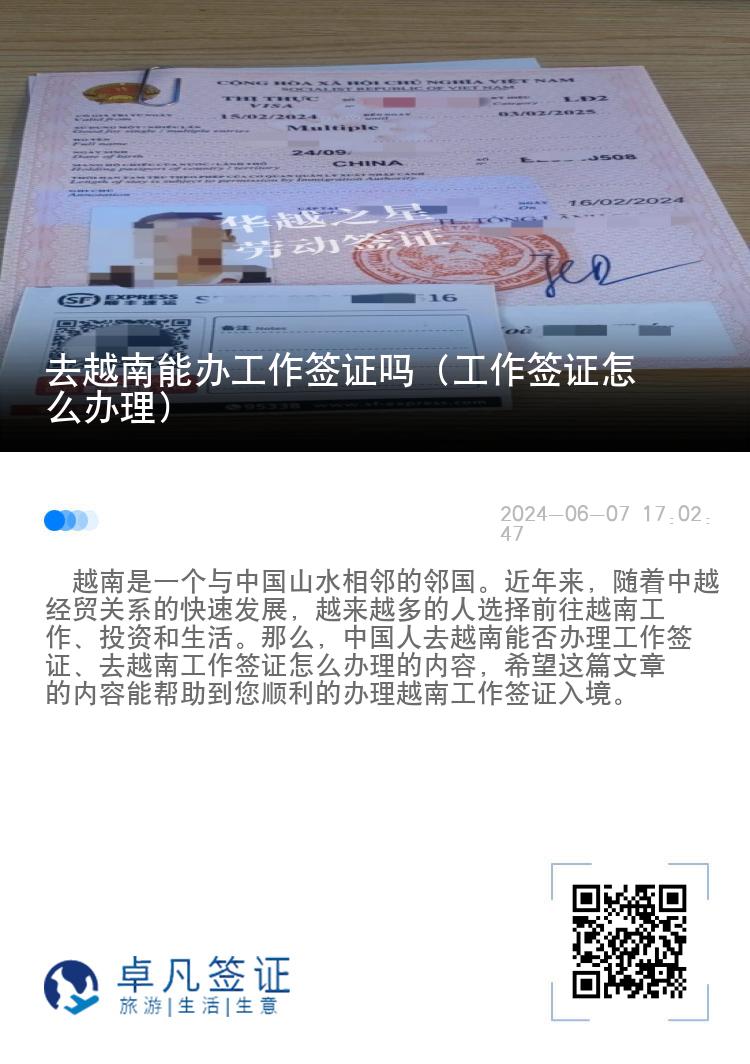 去越南能辦工作簽證嗎（工作簽證怎么辦理）
