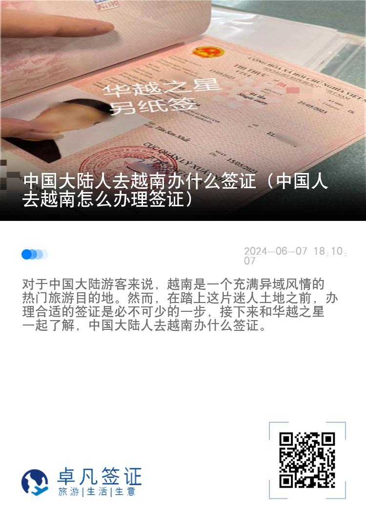 中國大陸人去越南辦什么簽證（中國人去越南怎么辦理簽證）