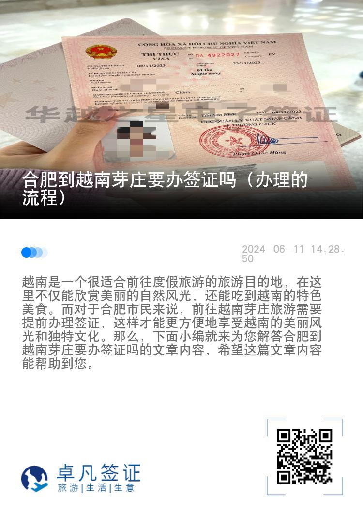 合肥到越南芽莊要辦簽證嗎（辦理的流程）