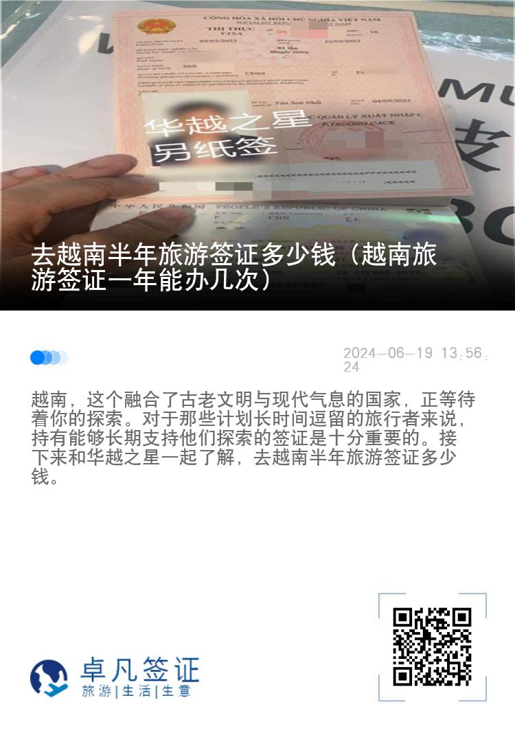 去越南半年旅游簽證多少錢（越南旅游簽證一年能辦幾次）
