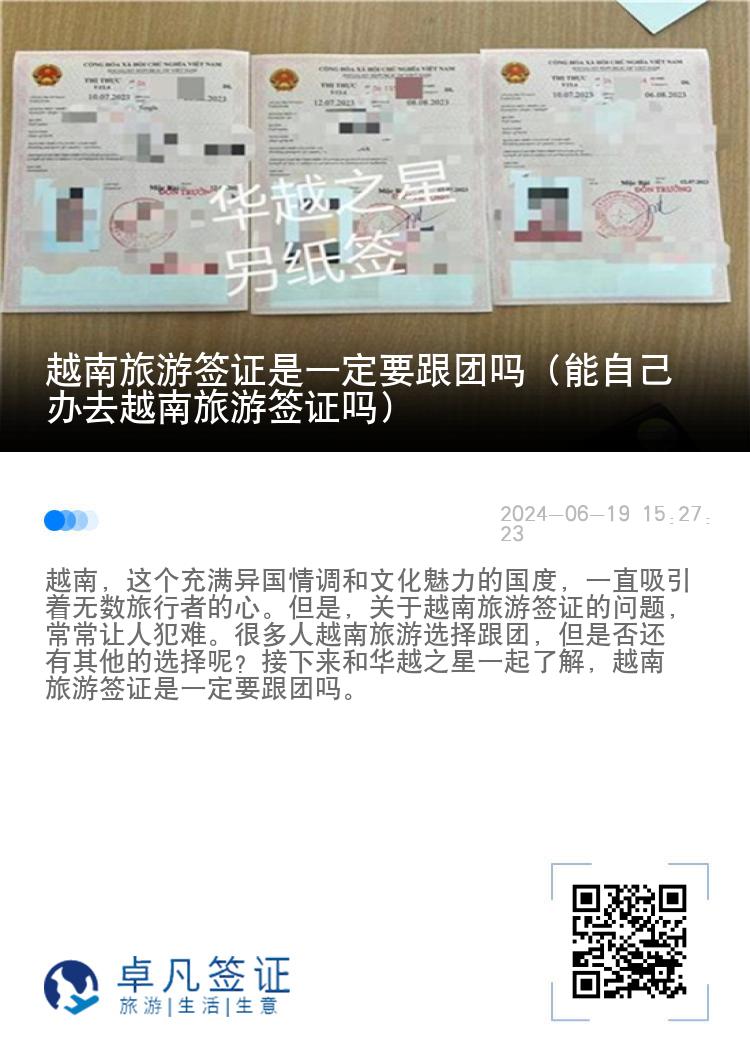 越南旅游簽證是一定要跟團嗎（能自己辦去越南旅游簽證嗎）