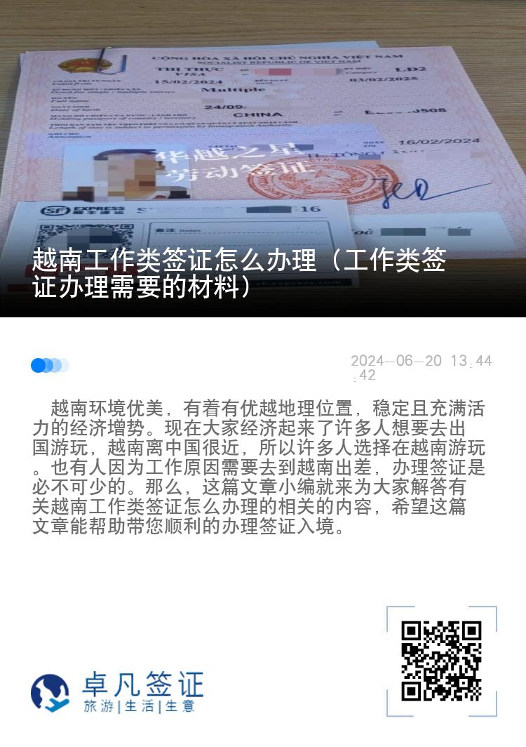 越南工作類簽證怎么辦理（工作類簽證辦理需要的材料）