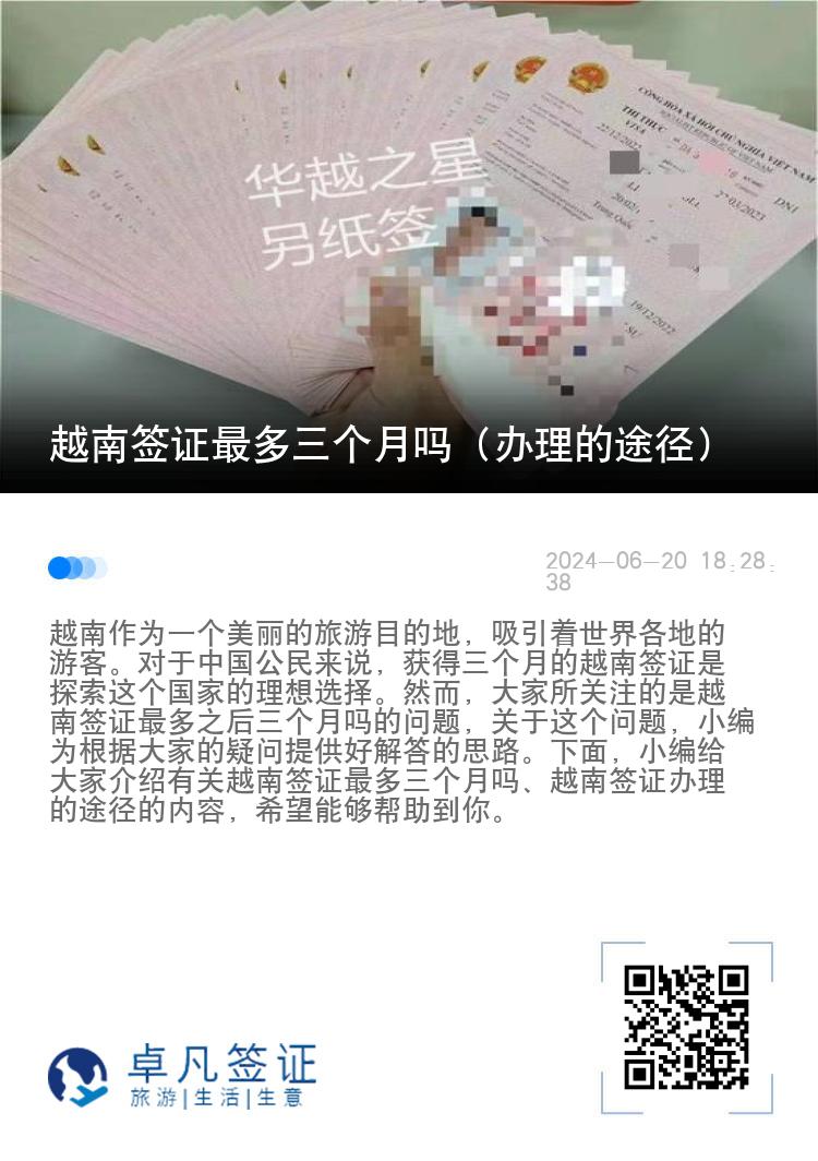 越南簽證最多三個月嗎（辦理的途徑）