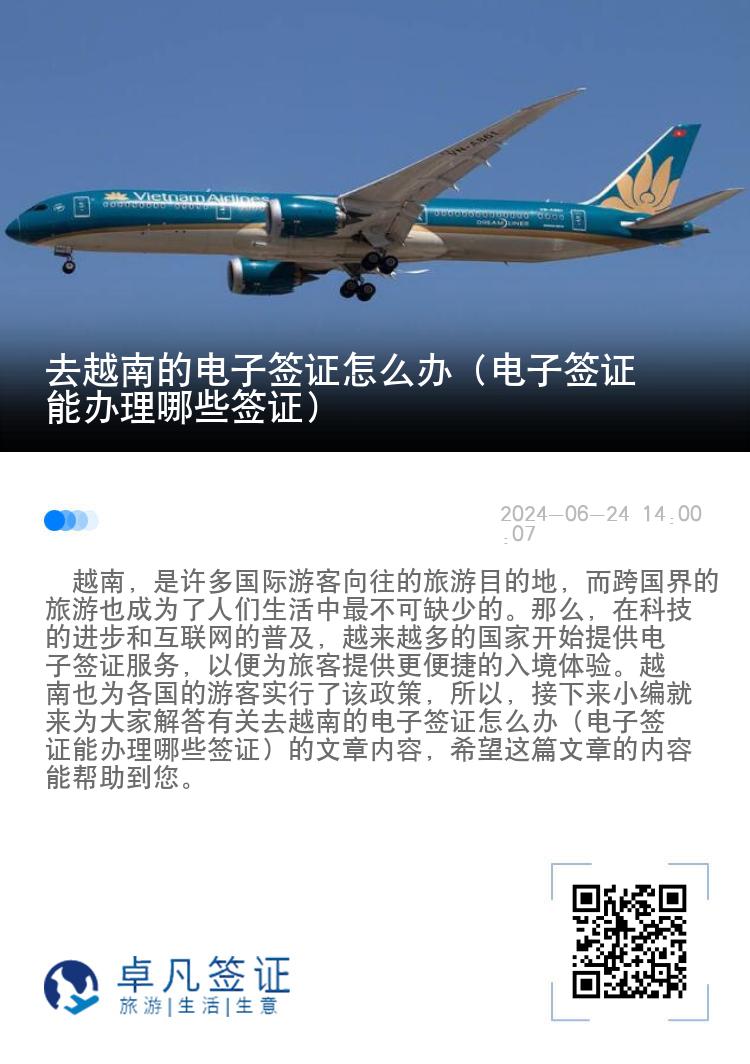 去越南的電子簽證怎么辦（電子簽證能辦理哪些簽證）