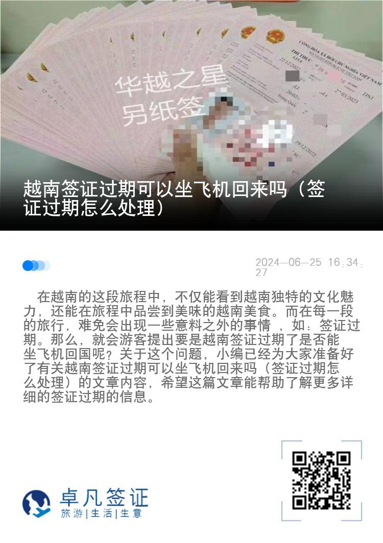 越南簽證過期可以坐飛機回來嗎（簽證過期怎么處理）