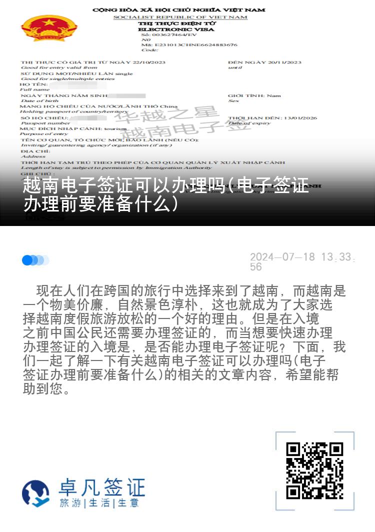 越南電子簽證可以辦理嗎(電子簽證辦理前要準備什么)