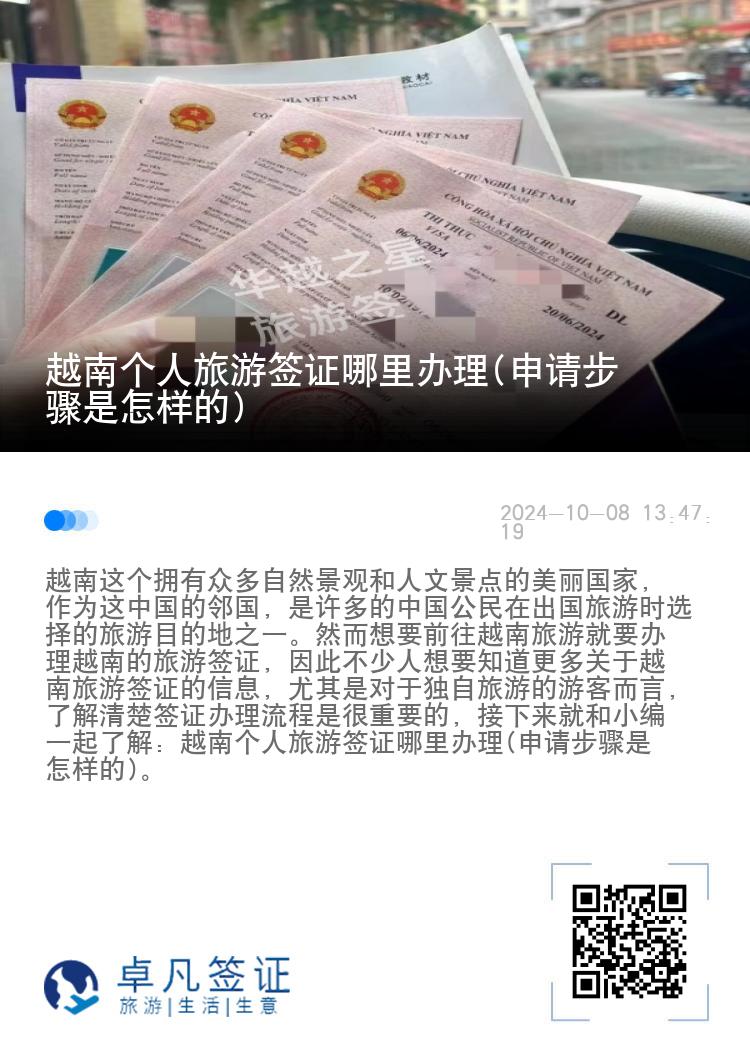 越南個(gè)人旅游簽證哪里辦理(申請(qǐng)步驟是怎樣的)