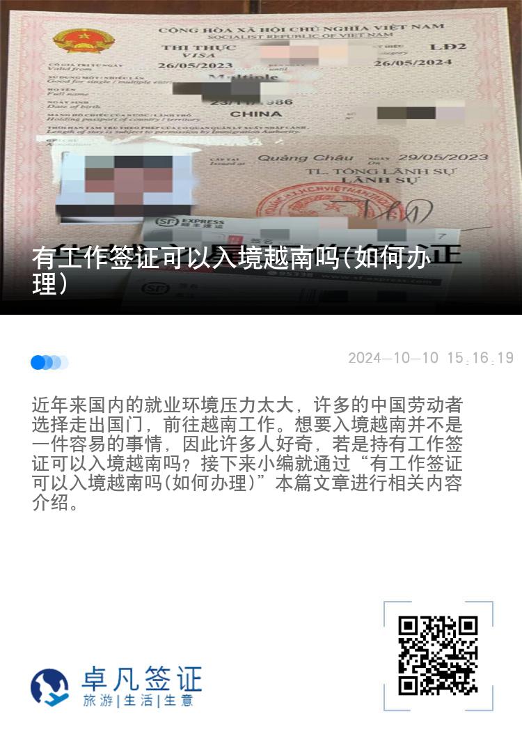 有工作簽證可以入境越南嗎(如何辦理)