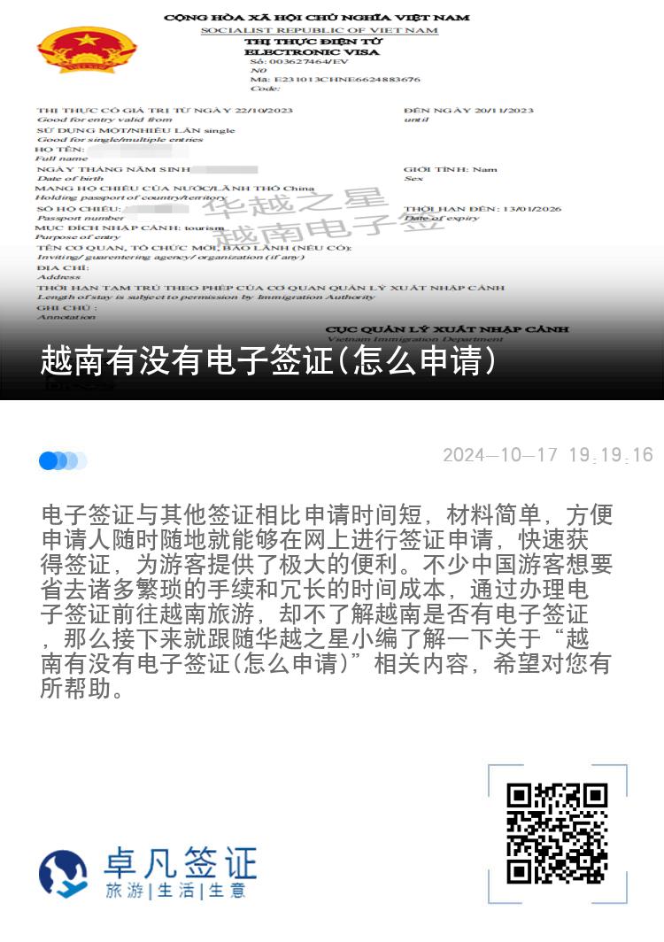 越南有沒有電子簽證(怎么申請)