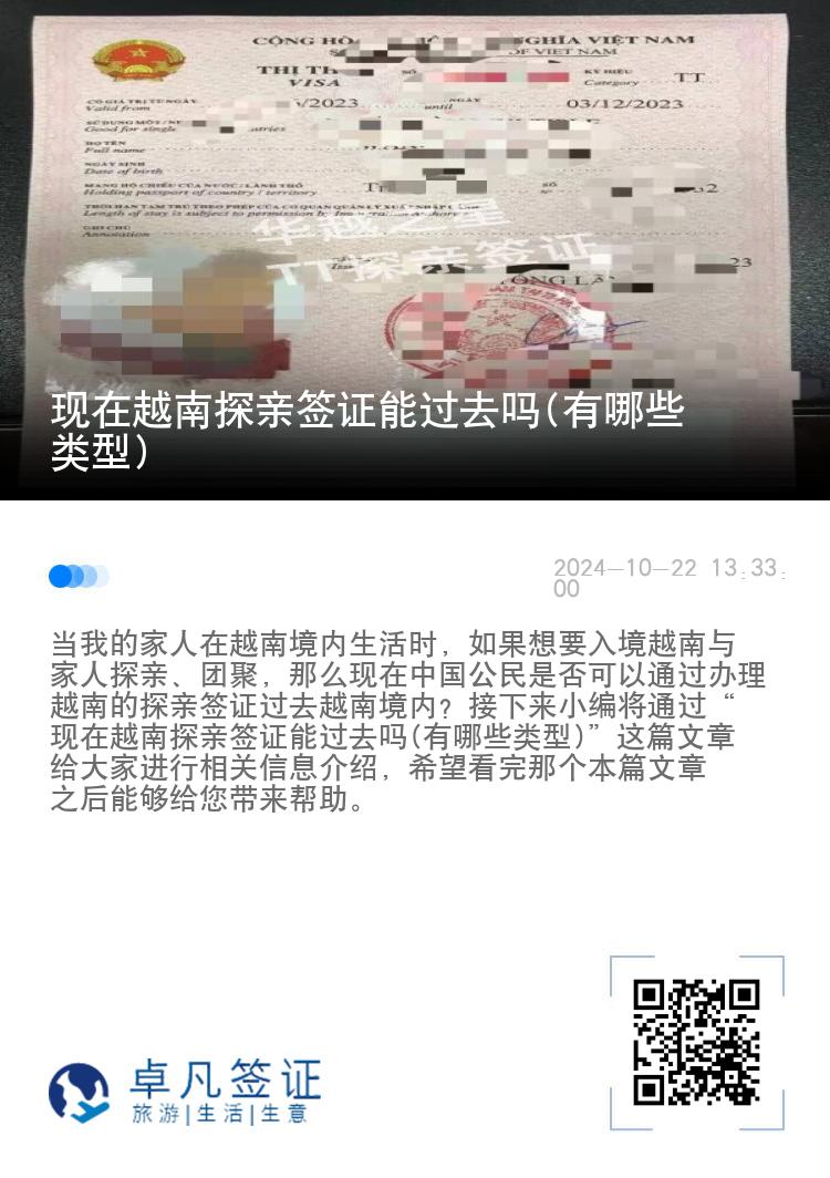 現(xiàn)在越南探親簽證能過去嗎(有哪些類型)