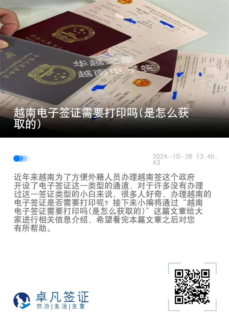 越南電子簽證需要打印嗎(是怎么獲取的)