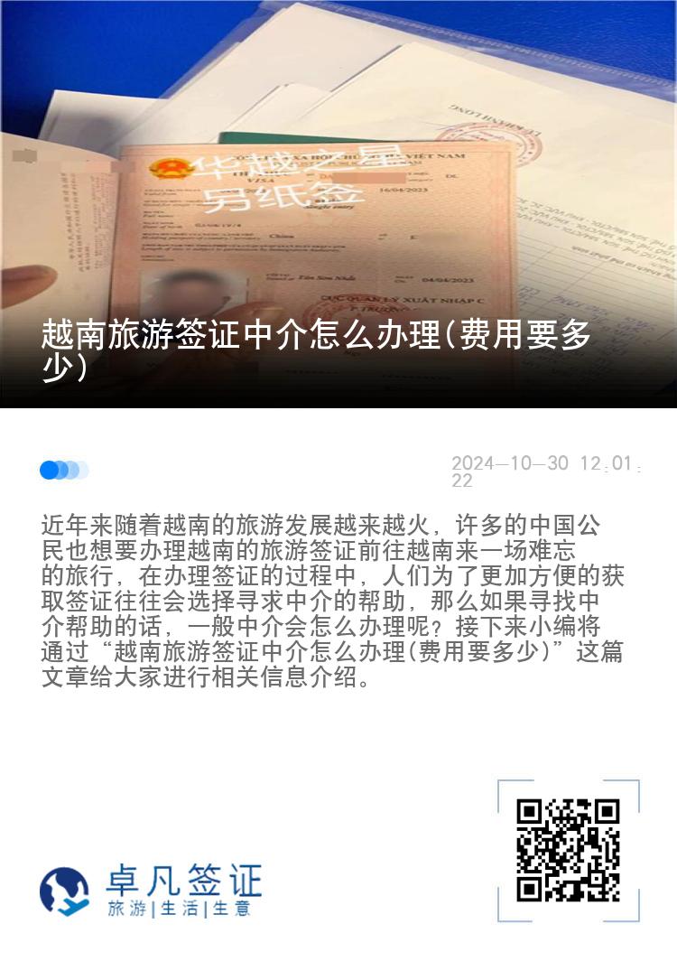 越南旅游簽證中介怎么辦理(費(fèi)用要多少)
