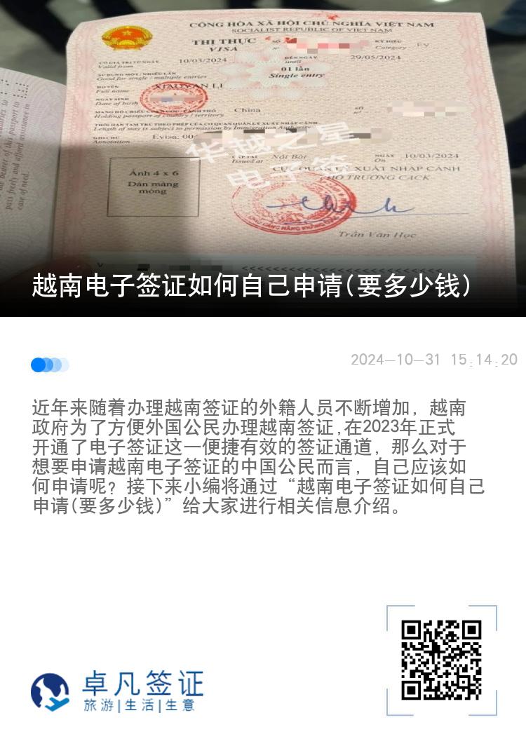 越南電子簽證如何自己申請(要多少錢)