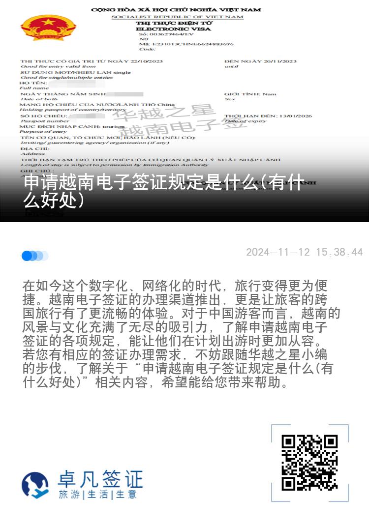 申請越南電子簽證規(guī)定是什么(有什么好處)