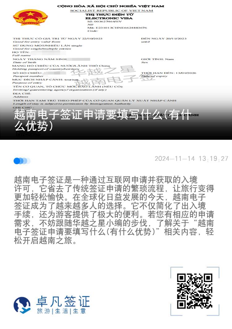 越南電子簽證申請(qǐng)要填寫(xiě)什么(有什么優(yōu)勢(shì))