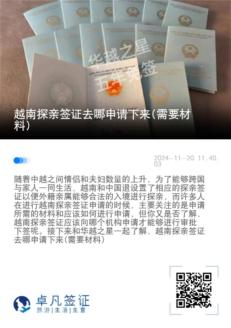 越南探親簽證去哪申請下來(需要材料)