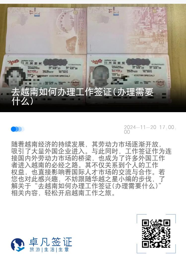 去越南如何辦理工作簽證(辦理需要什么)
