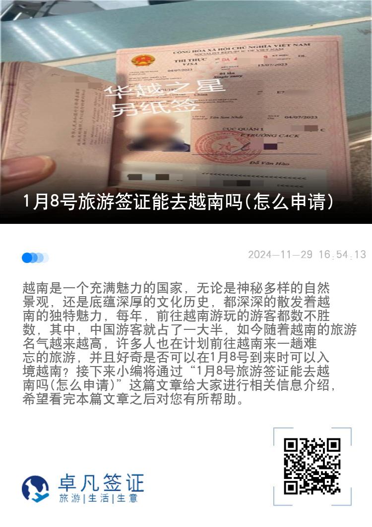 1月8號旅游簽證能去越南嗎(怎么申請)