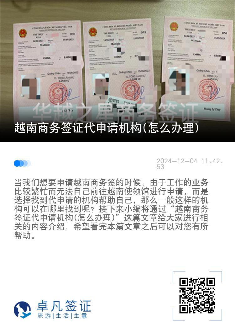 越南商務(wù)簽證代申請機(jī)構(gòu)(怎么辦理)