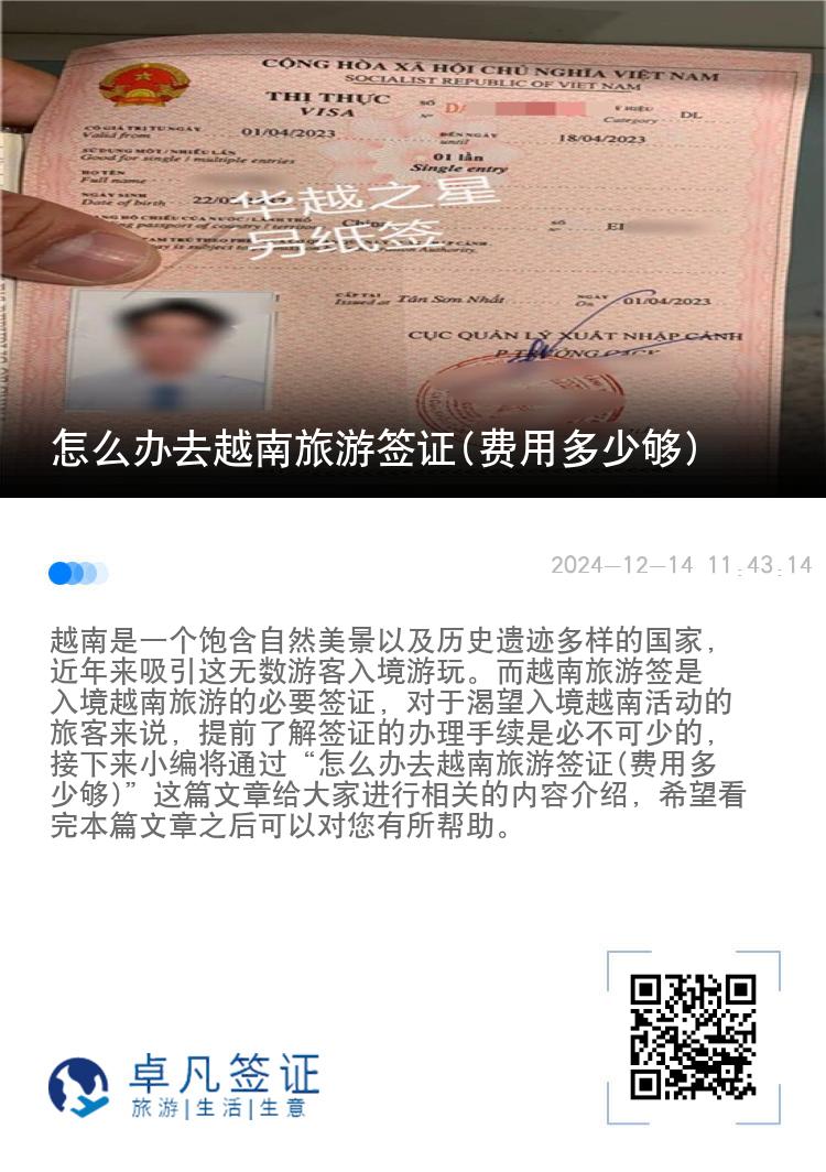 怎么辦去越南旅游簽證(費用多少夠)