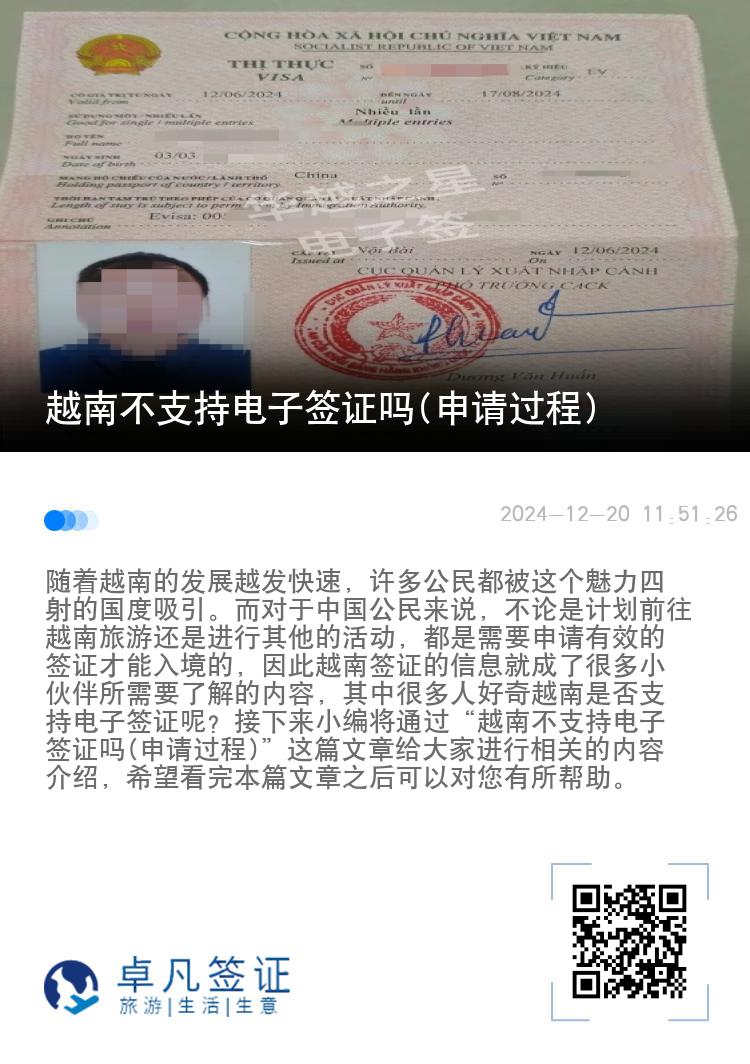 越南不支持電子簽證嗎(申請過程)