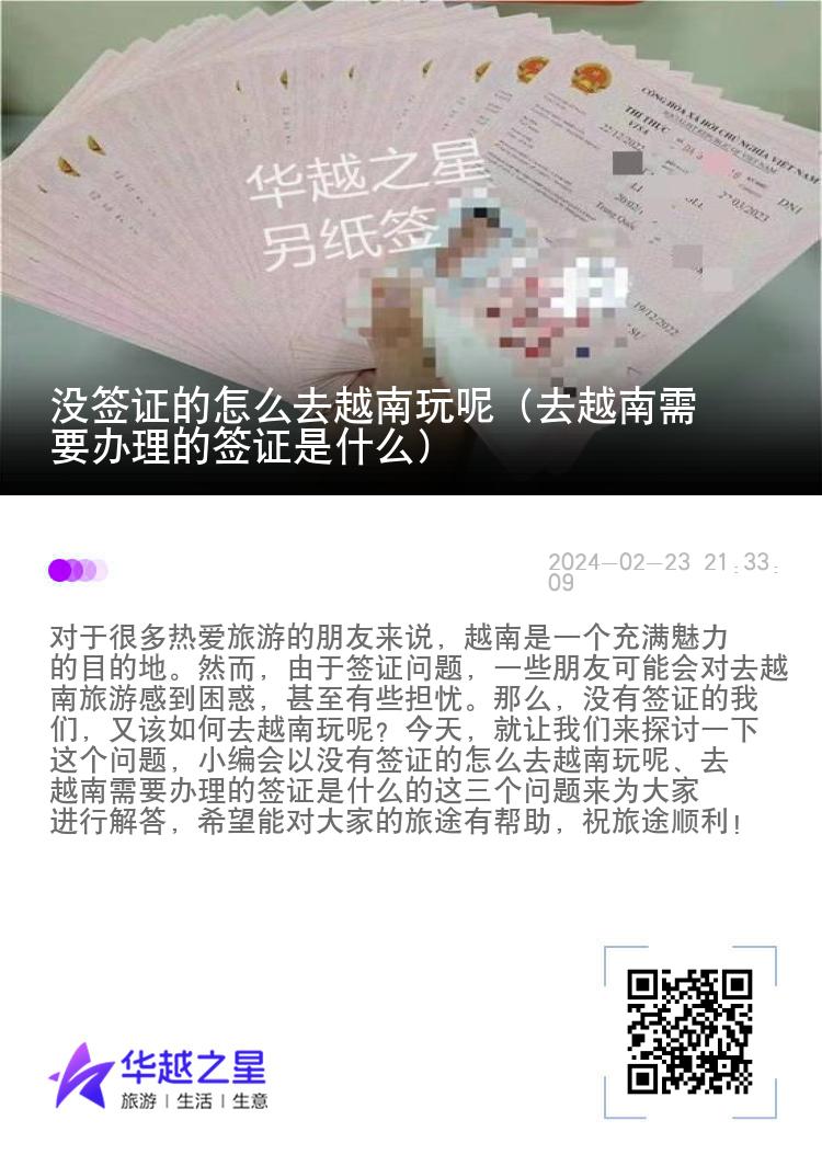 沒簽證的怎么去越南玩呢（去越南需要辦理的簽證是什么）