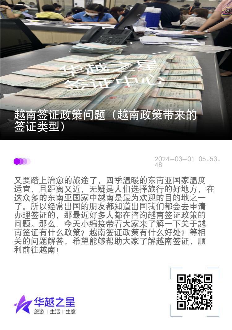 越南簽證政策問題（越南政策帶來的簽證類型）