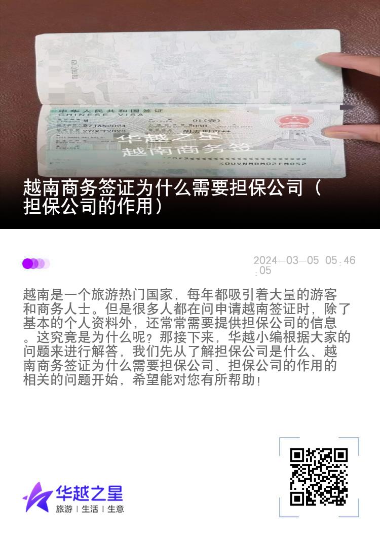 越南商務(wù)簽證為什么需要擔(dān)保公司（擔(dān)保公司的作用）